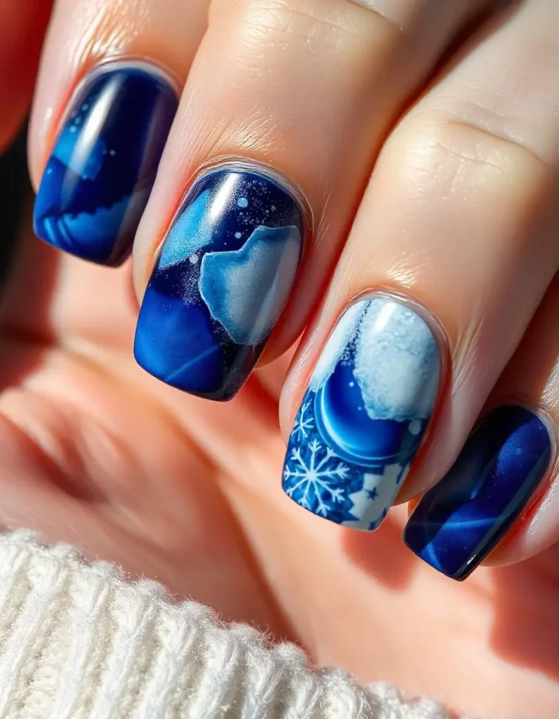 Abstract Winter Nail Art