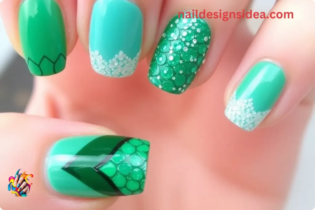 Ariel’s Green Tail Nail Art
