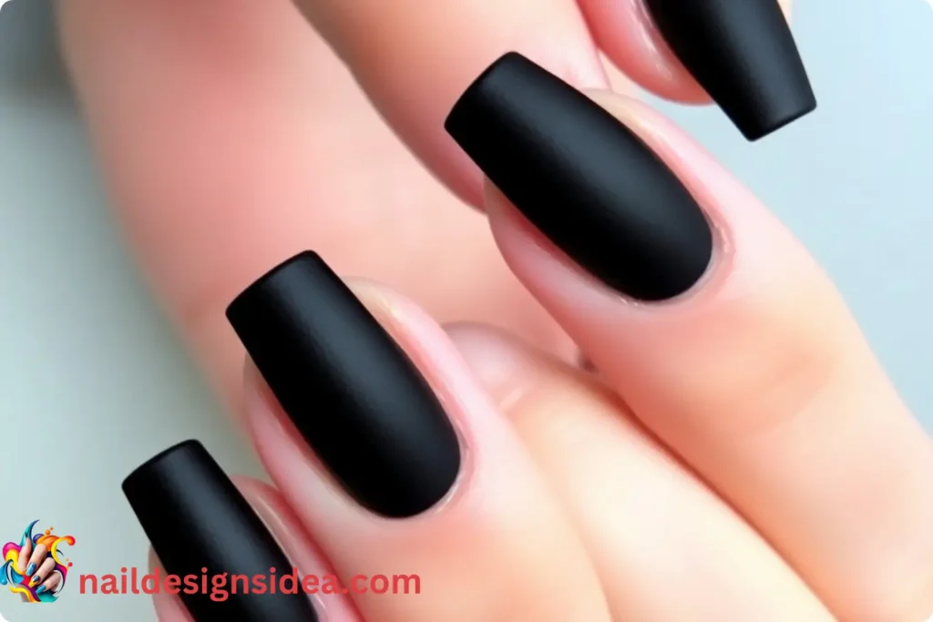 Black Satin Nails
