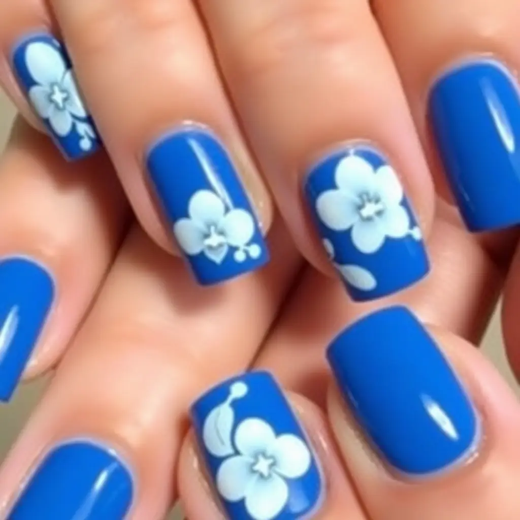 Blue Orchid Accents Nail Ideas