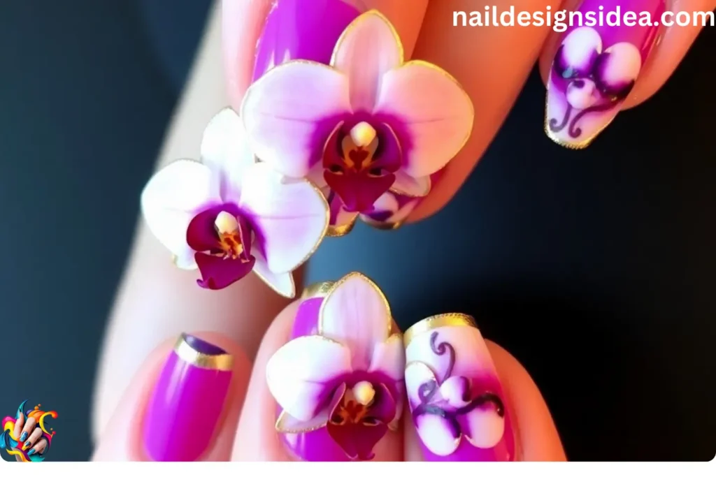 Bold Orchid Frame Nails
