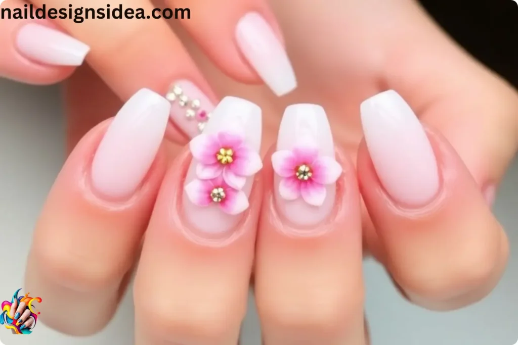 Bridal Orchid Nail Design Ideas