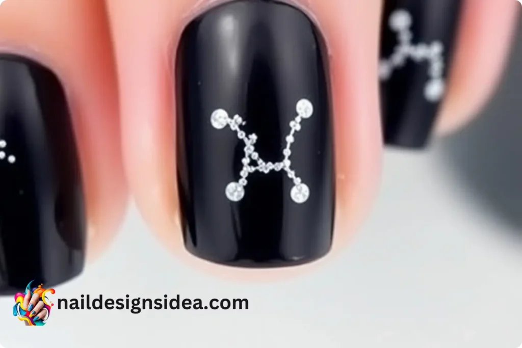 Capricorn Constellation Nail Art
