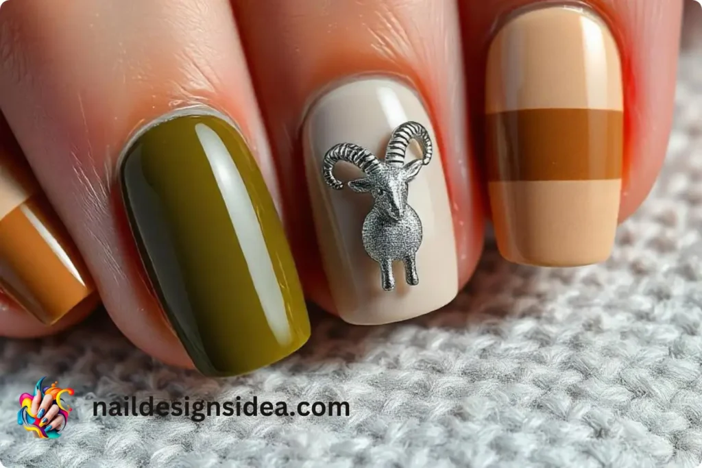 Capricorn Goat Nail Art