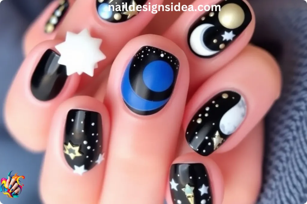 Celestial Charm 3D Nail Designs