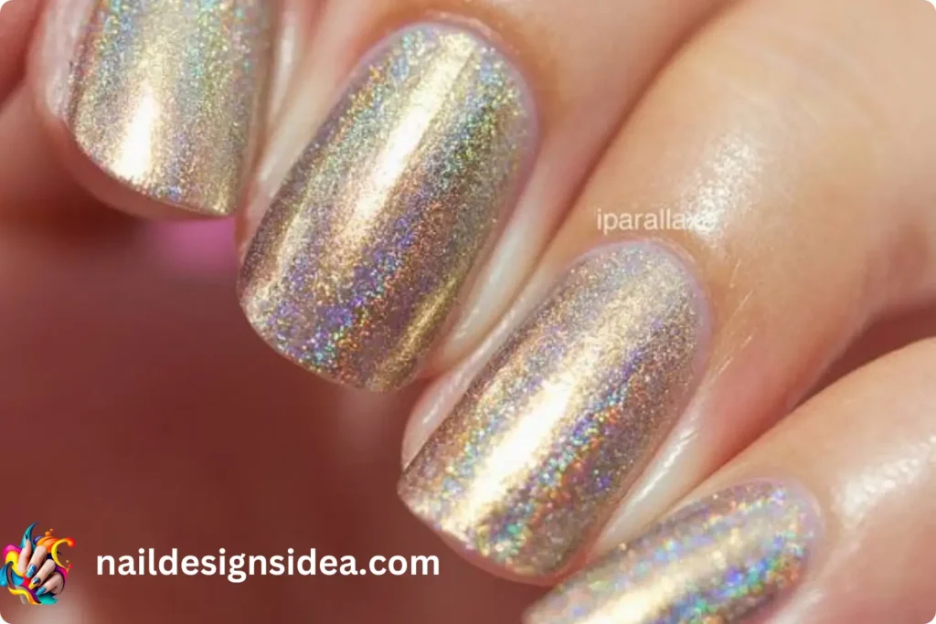 Champagne Holo Sparkling Nails