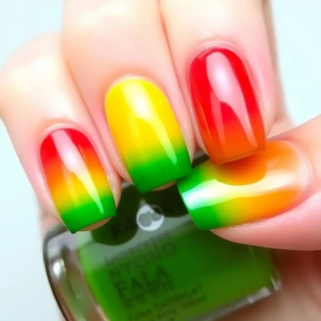 Classic Rasta Ombre Nails