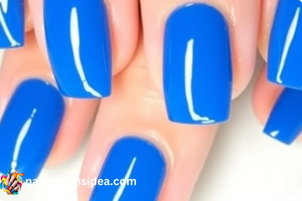 Cobalt Blue Glam with Silver Studs Nails
