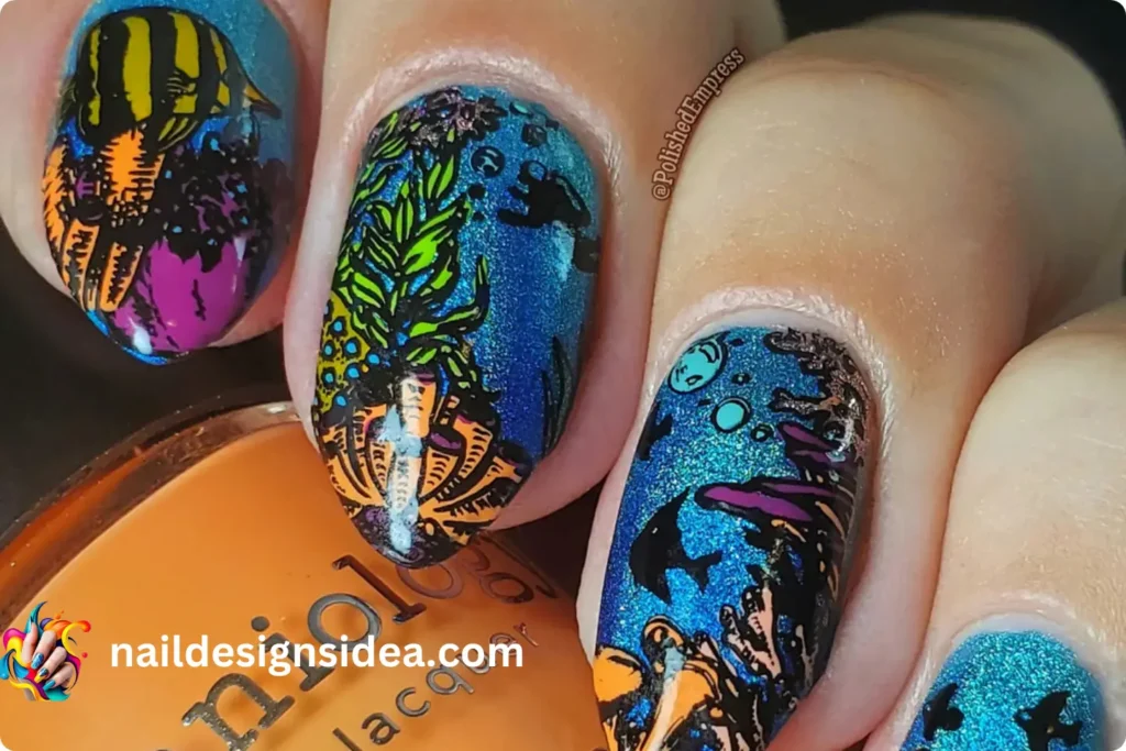 Coral Reef Nail Art