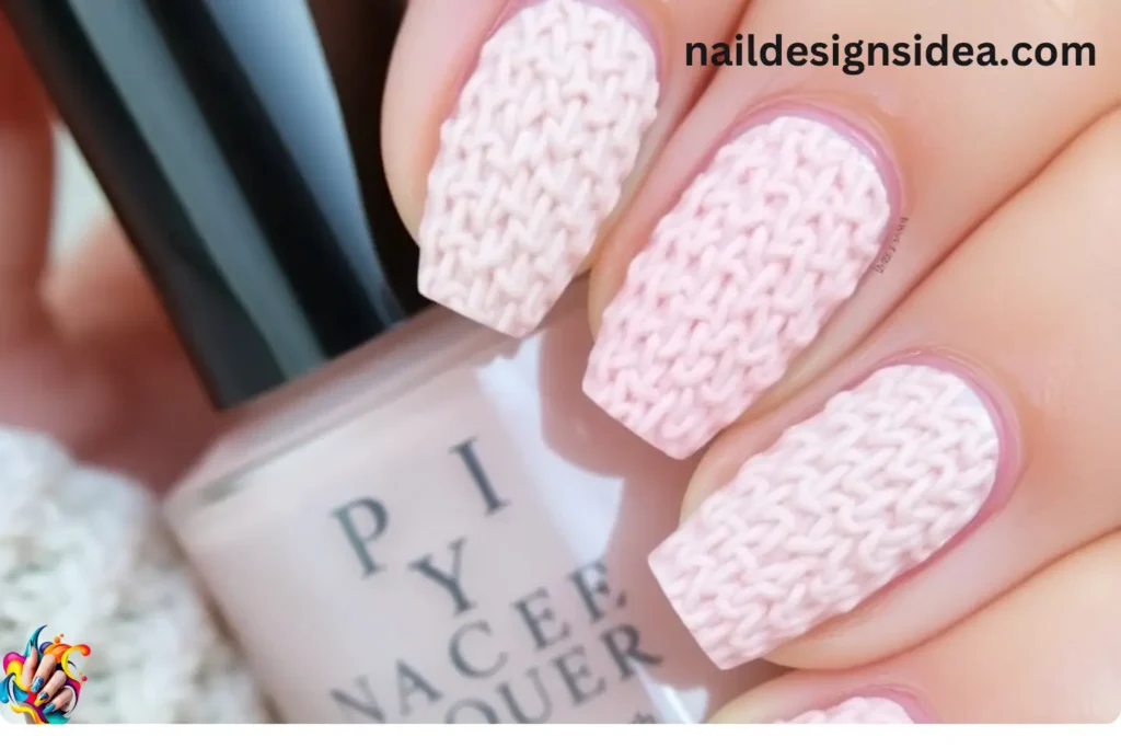 Cozy Knitted January Nail Art
