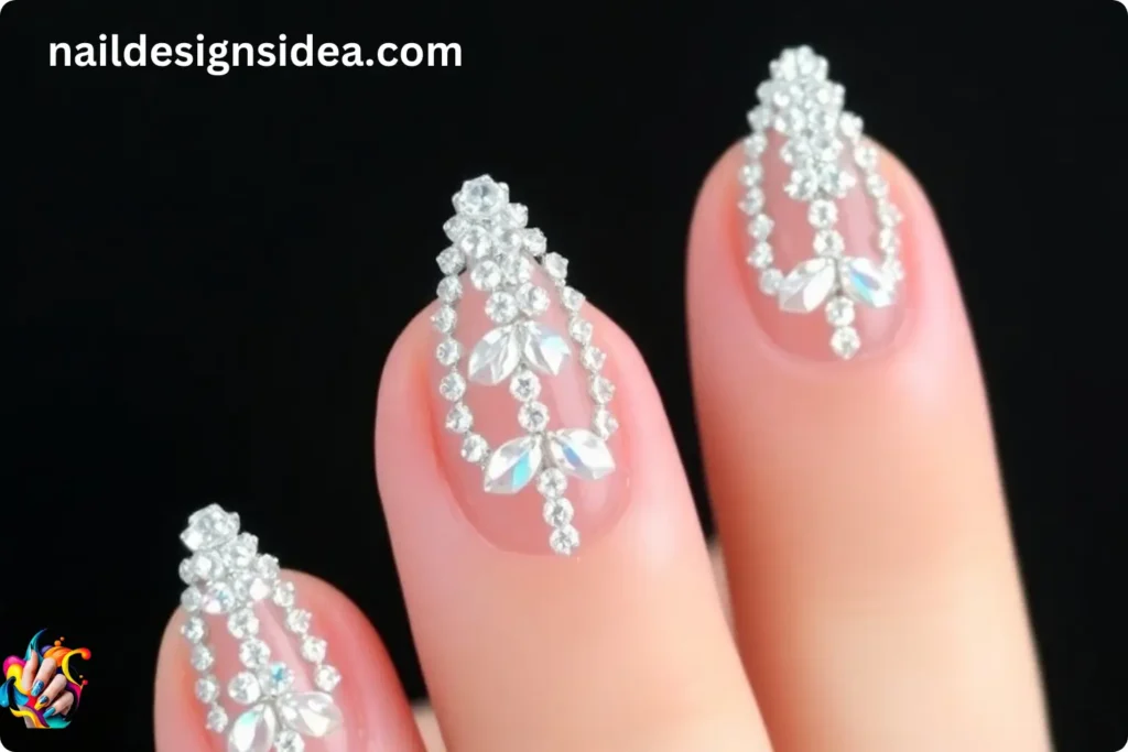 Crystalized Icicle Nail Designs
