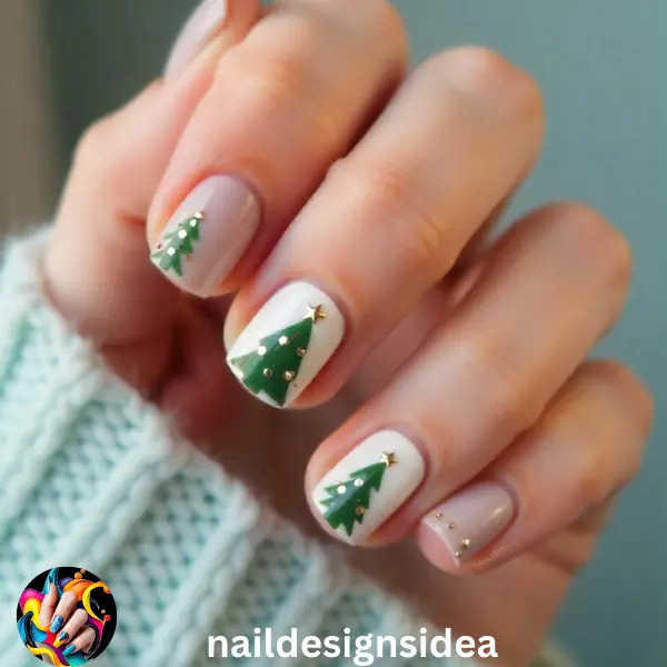 Christmas trees are a symbol of the holidays, and incorporating them into your nails can be a fun yet dainty touch