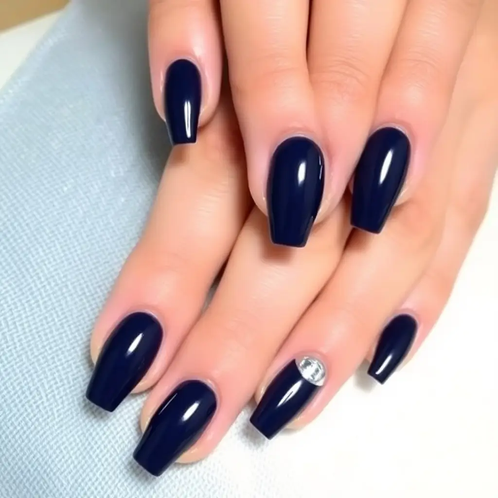 Deep Navy Blue with Chrome Accents