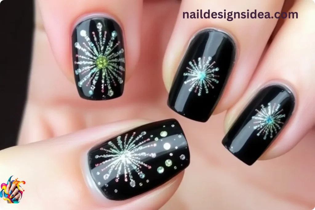 Firework Accent Nails
