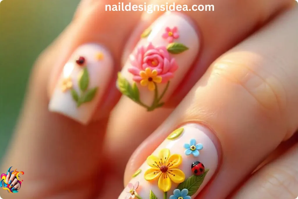 Floral Meadow Nail Designs
