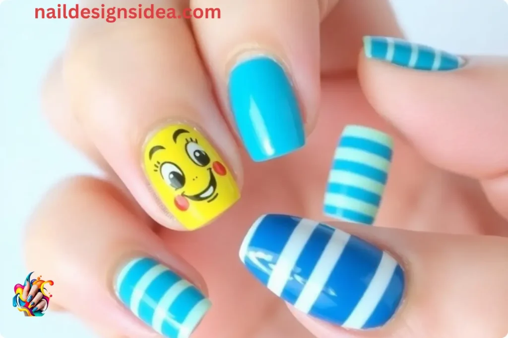 Flounder-Themed Little Mermaid Nail Designs 