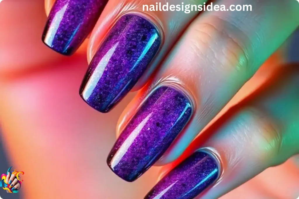  Galaxy Sparkling Ombre Nails
