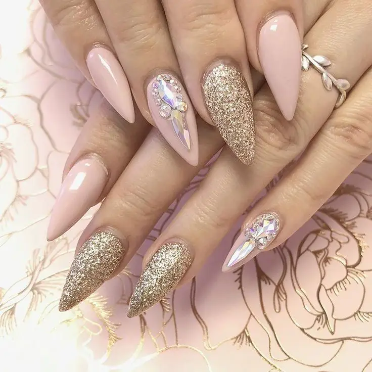 Glittering Sand Nails