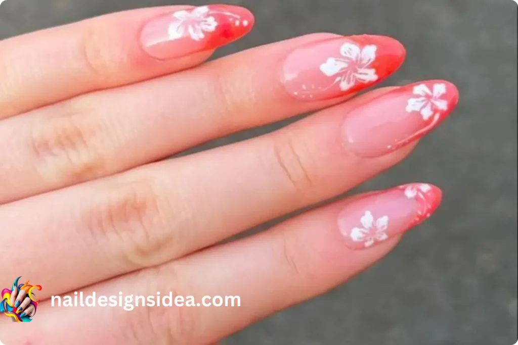 Hibiscus Flower Nail Design