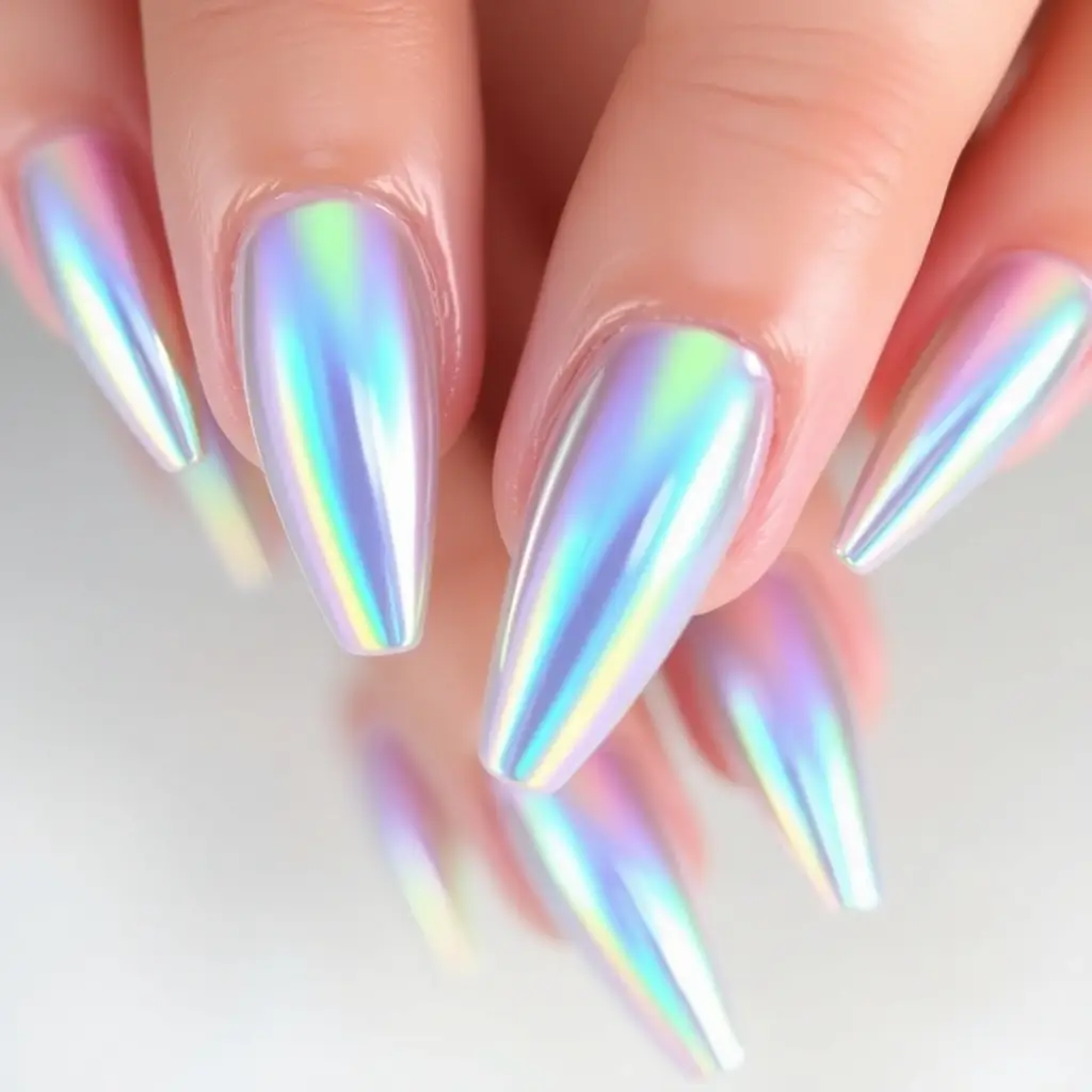 Holographic Chrome Nails