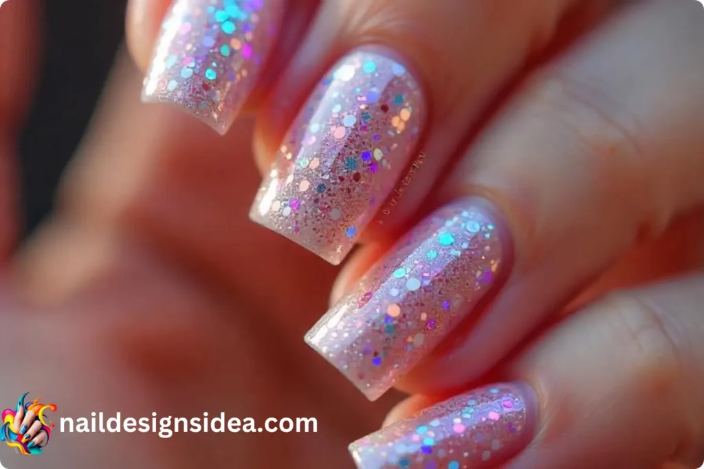 Holographic Confetti Nails