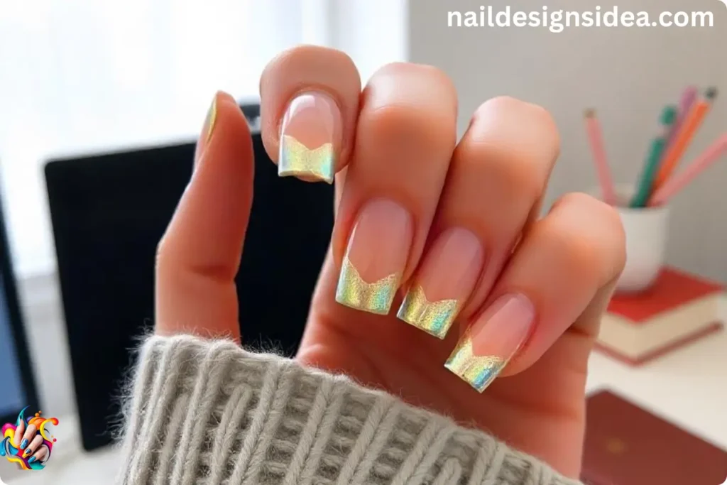 Holographic French Tips
