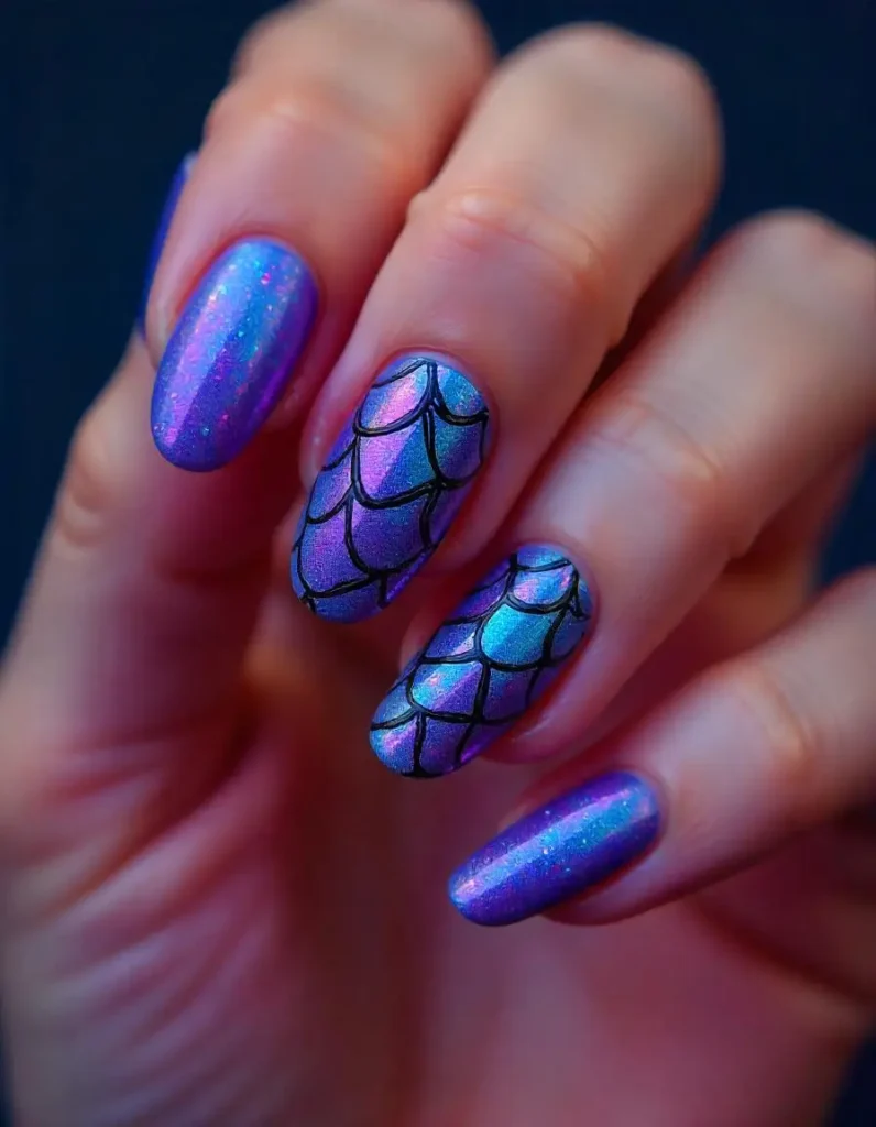 Holographic Mermaid Nails
