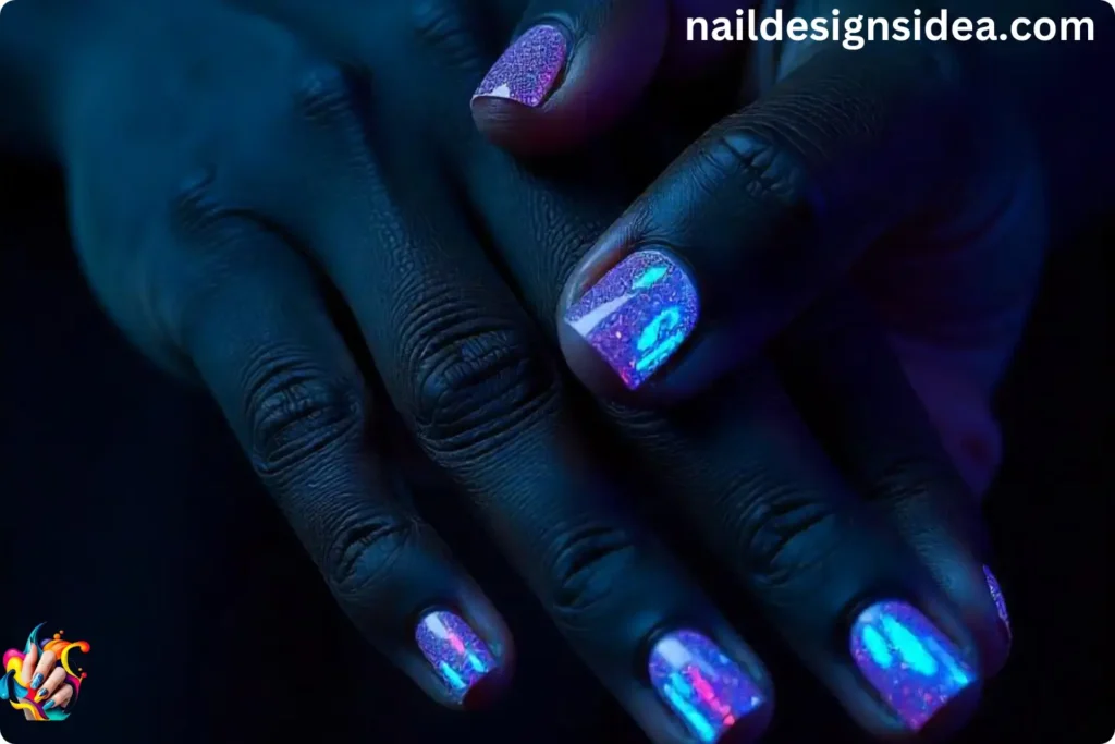 Holographic Negative Space Nails
