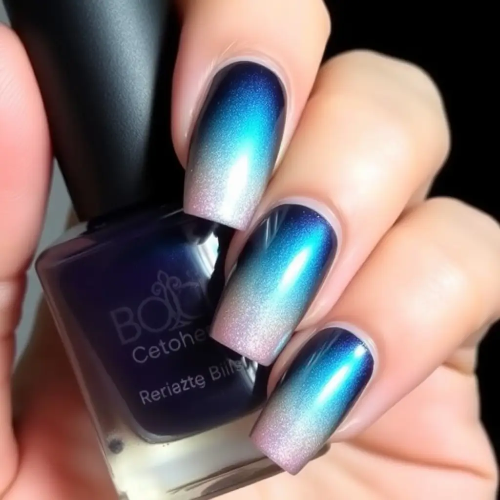 Holographic Ombre Nails
