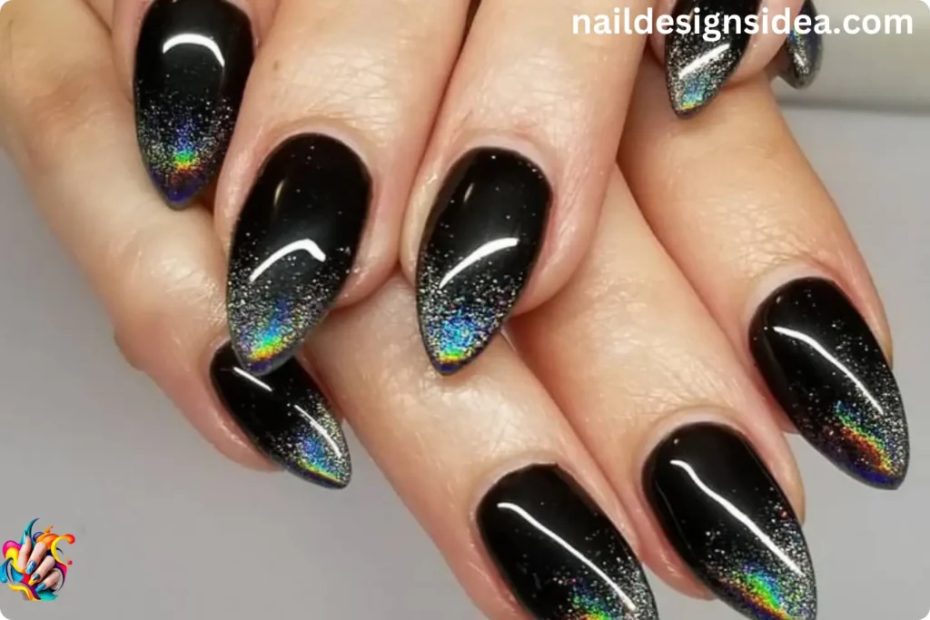 Holographic Swirls Nails