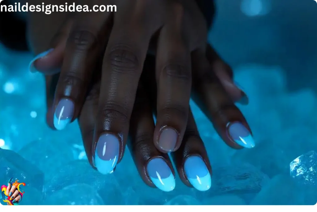 Icy Blue French Manicure for January