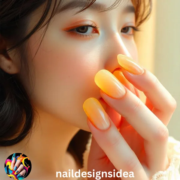 You can easily achieve Korean jelly nails at home. Start with a clear polish, then use a jelly nail polish of your choice