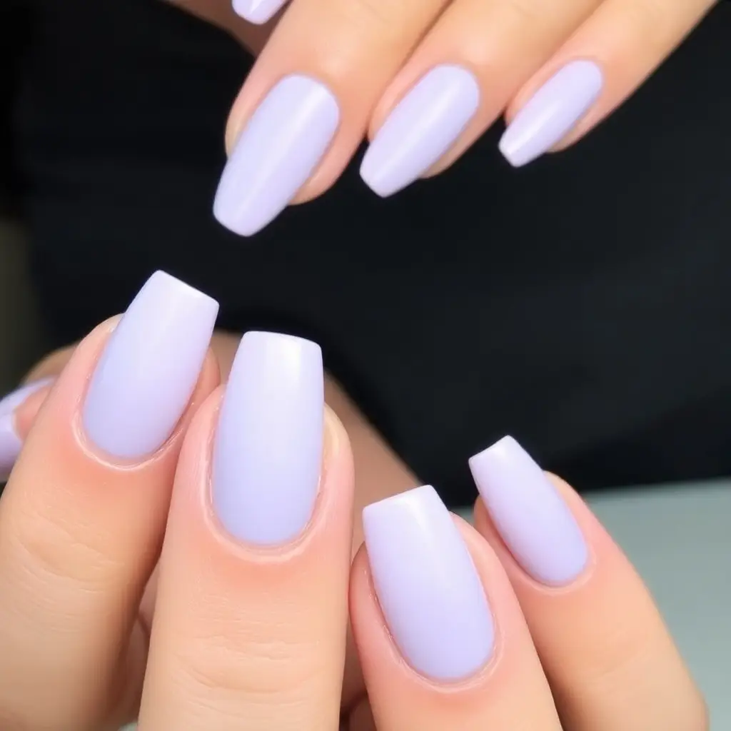 Lavender Satin Finish New Year Nail Trends
