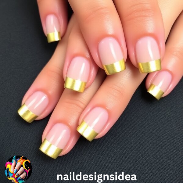 Instead of traditional polish, use gold foil on the tips of your nails for a unique and eye-catching effect. 