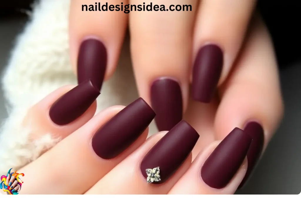 Matte Burgundy Elegance Dark Winter Nail Designs
