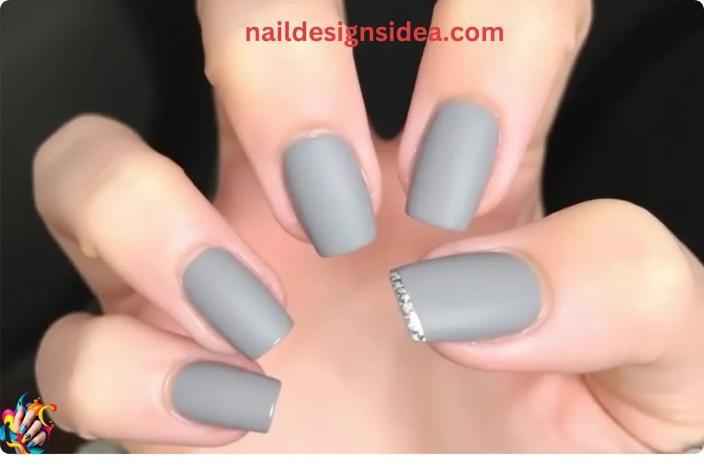 Matte Gray Elegance January Nail Designs
