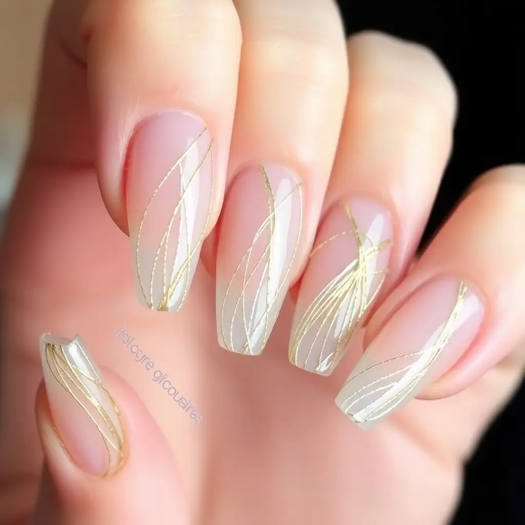 Metallic Thread Icicle Nails
