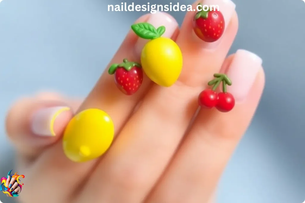 Miniature Fruit 3D Nail Designs