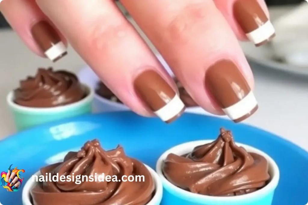 Minimal Mocha Mousse French Tips