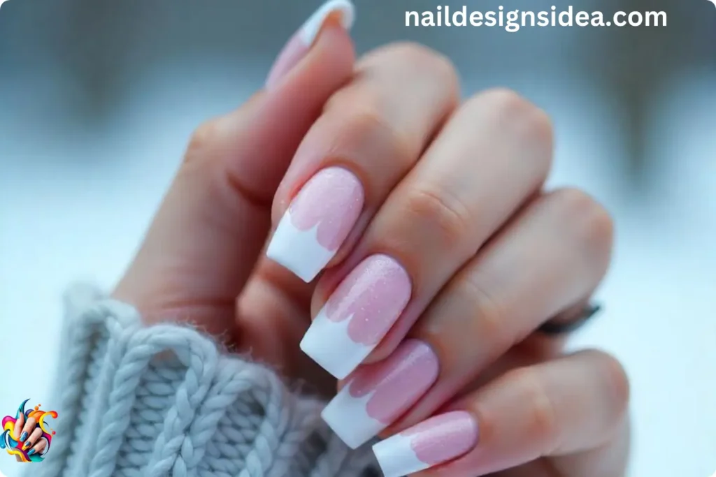 Minimalist Frost Icicle Tips Nails
