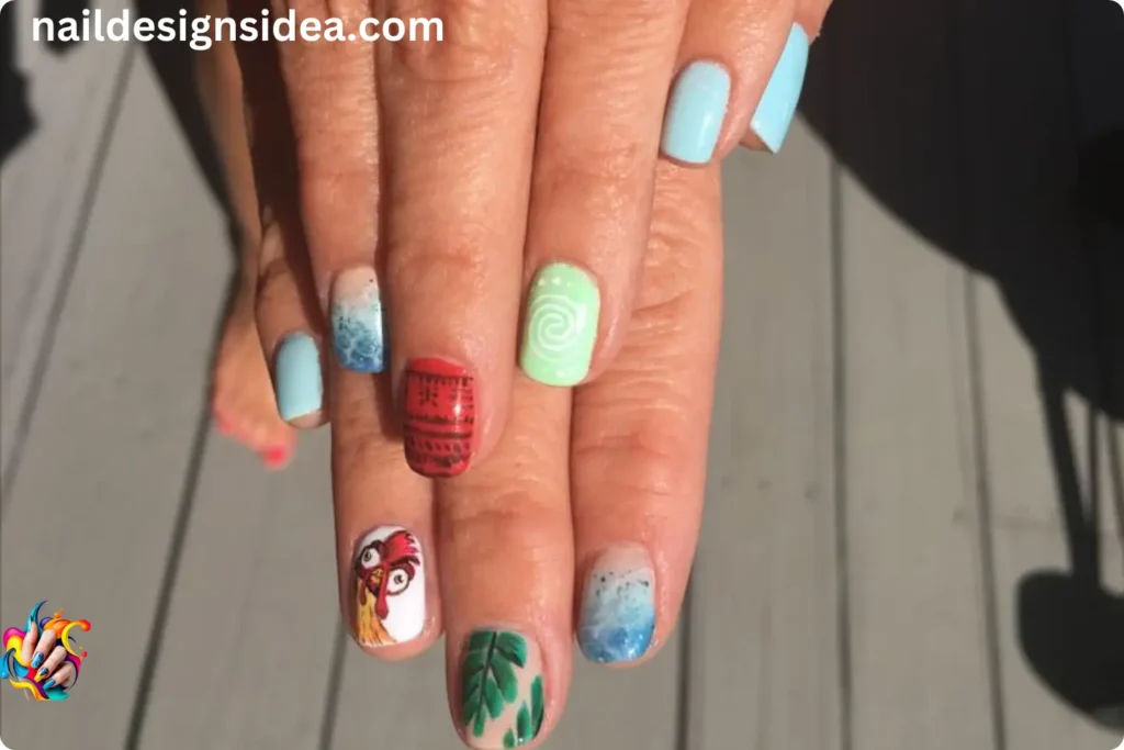 Moana and Te Fiti Collaboration Nails