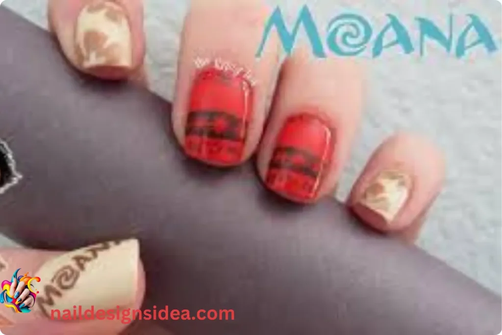 Moana’s Outfit-Inspired Nail Art