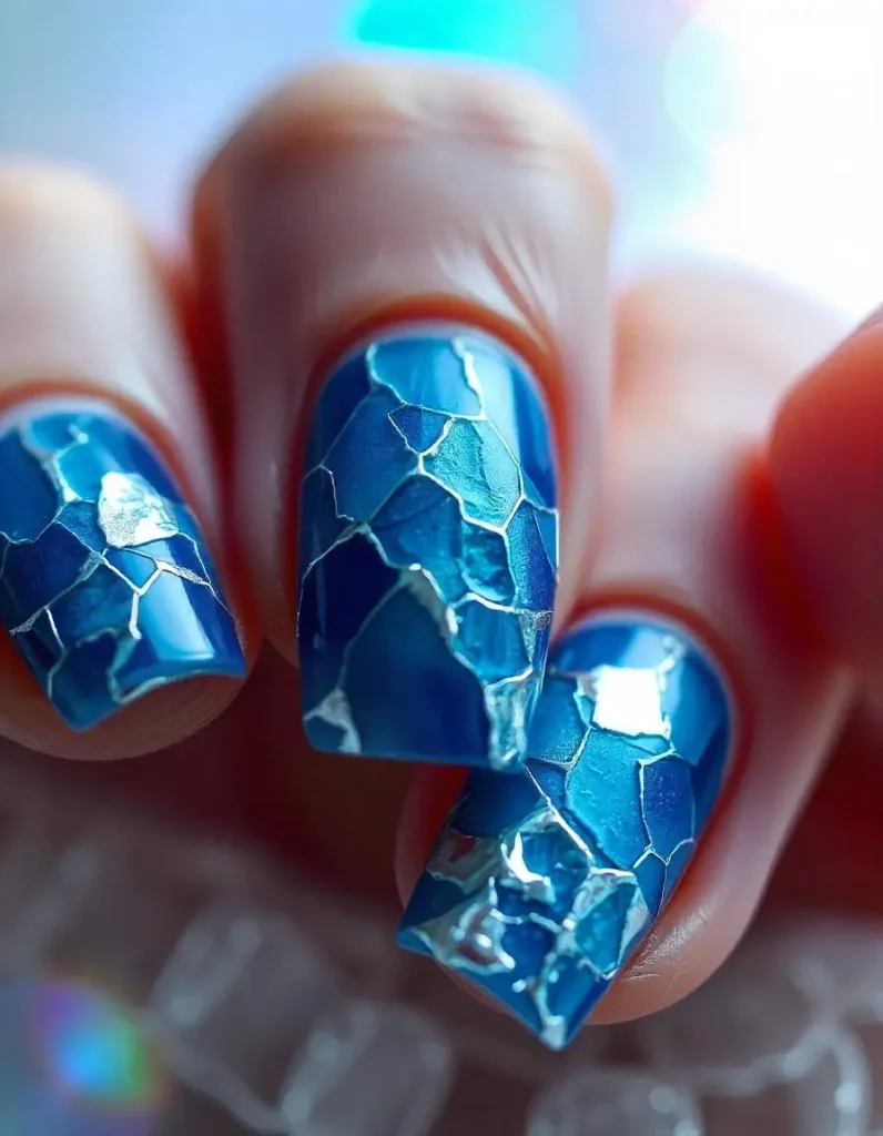 Nature-Inspired Cracked Ice Nails
