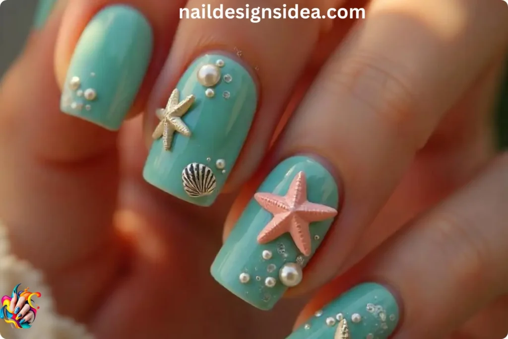 Ocean-Inspired Nail Shells
