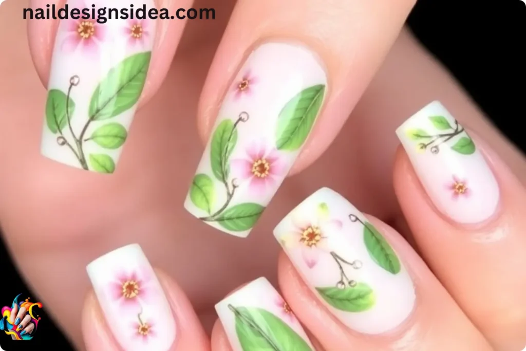 Orchid Leaf Patterns Nails