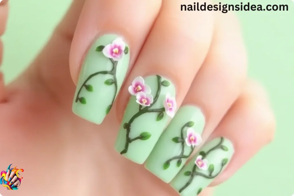 Orchid Vines Nail Designs