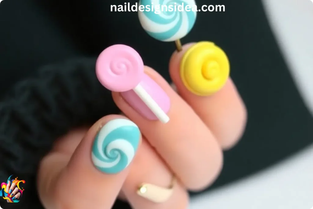 Pastel Candy 3D Nail Designs