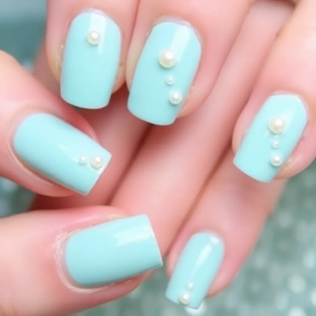 Pearl-Studded Mermaid Nails
