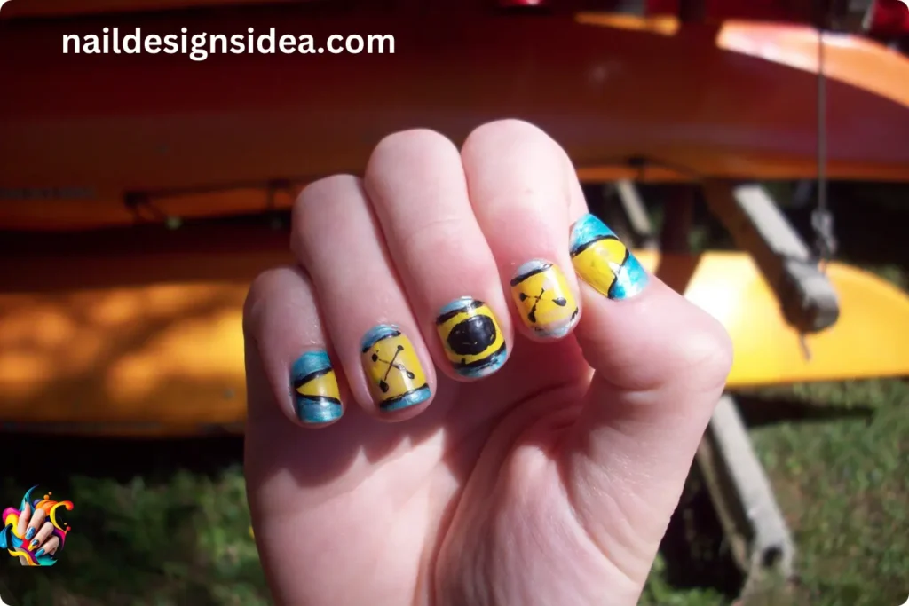 Polynesian Canoe Paddle Nail Art