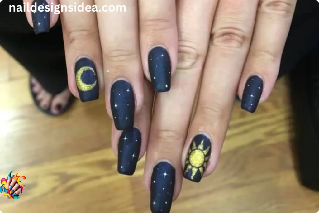 Polynesian Sun and Moon Nails